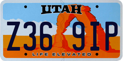 UT license plate Z369IP