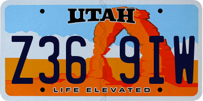 UT license plate Z369IW