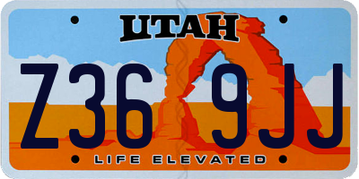 UT license plate Z369JJ