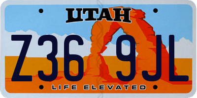 UT license plate Z369JL