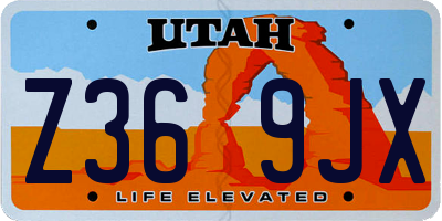 UT license plate Z369JX