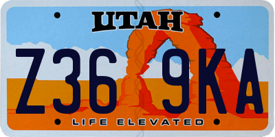 UT license plate Z369KA