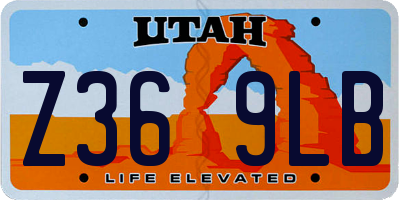 UT license plate Z369LB