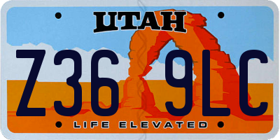 UT license plate Z369LC