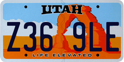 UT license plate Z369LE