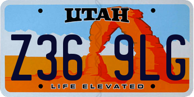 UT license plate Z369LG