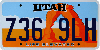 UT license plate Z369LH