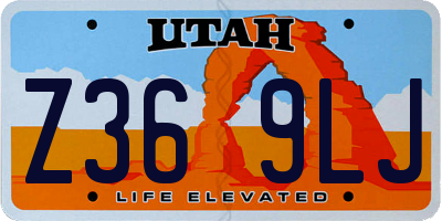 UT license plate Z369LJ
