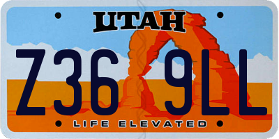 UT license plate Z369LL