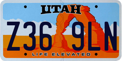 UT license plate Z369LN