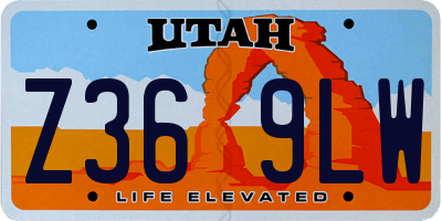 UT license plate Z369LW