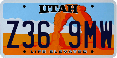 UT license plate Z369MW