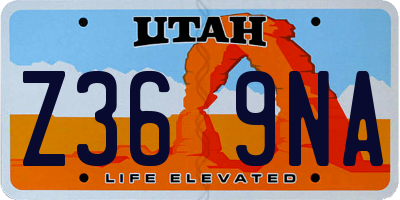 UT license plate Z369NA