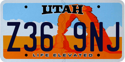 UT license plate Z369NJ