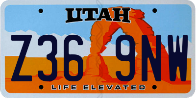 UT license plate Z369NW