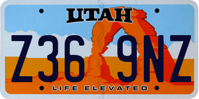 UT license plate Z369NZ