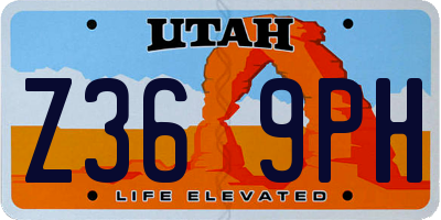UT license plate Z369PH