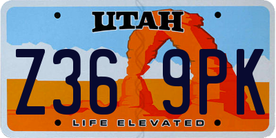 UT license plate Z369PK
