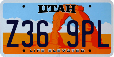 UT license plate Z369PL
