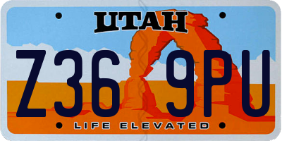 UT license plate Z369PU
