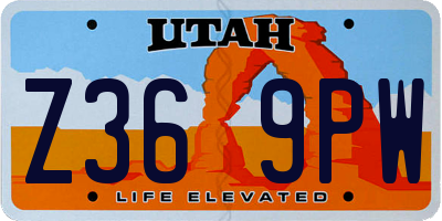 UT license plate Z369PW