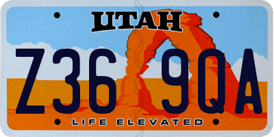 UT license plate Z369QA