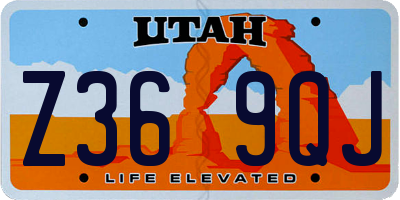 UT license plate Z369QJ