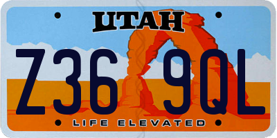 UT license plate Z369QL