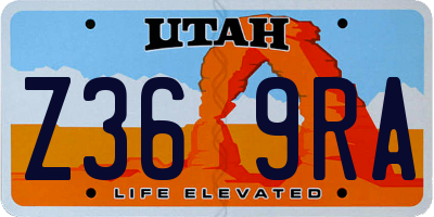 UT license plate Z369RA