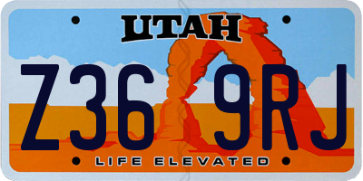 UT license plate Z369RJ