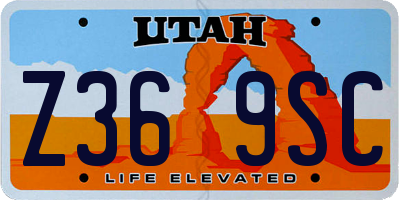 UT license plate Z369SC