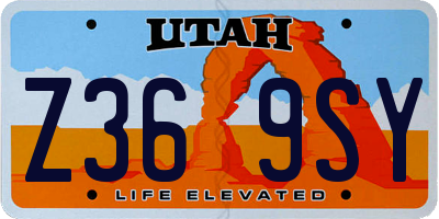 UT license plate Z369SY