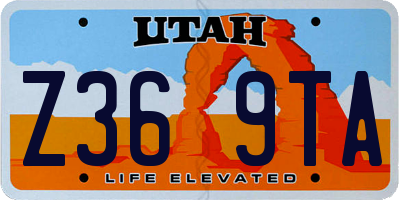 UT license plate Z369TA