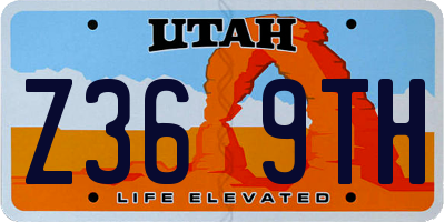 UT license plate Z369TH