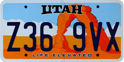UT license plate Z369VX