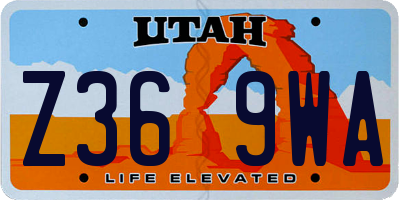 UT license plate Z369WA