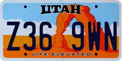 UT license plate Z369WN