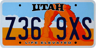 UT license plate Z369XS