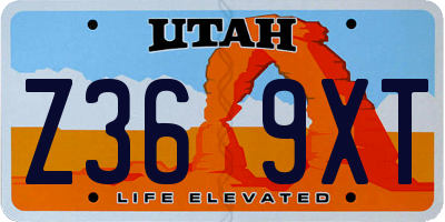 UT license plate Z369XT