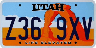 UT license plate Z369XV