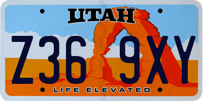 UT license plate Z369XY