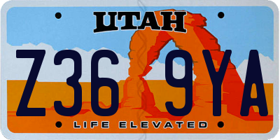 UT license plate Z369YA
