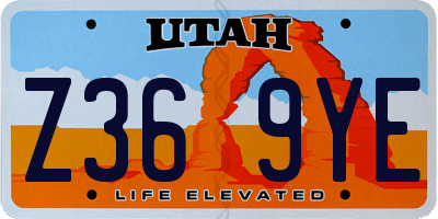 UT license plate Z369YE