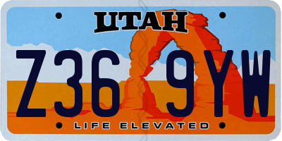 UT license plate Z369YW