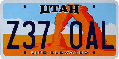 UT license plate Z370AL