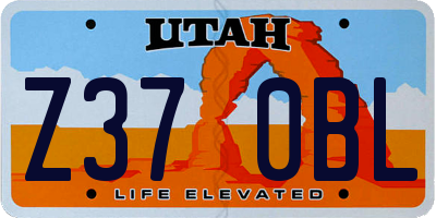 UT license plate Z370BL