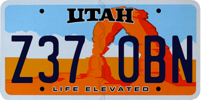 UT license plate Z370BN