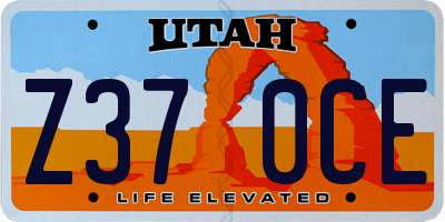 UT license plate Z370CE