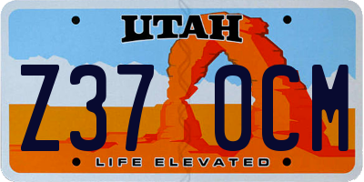 UT license plate Z370CM