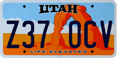 UT license plate Z370CV